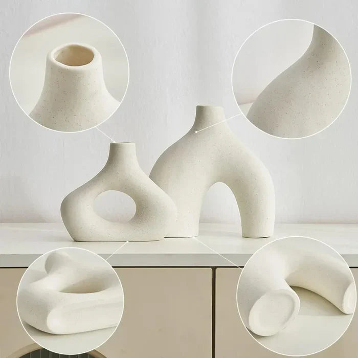 Vaso Decorativo para Sala de Cerâmica 2 Peças
