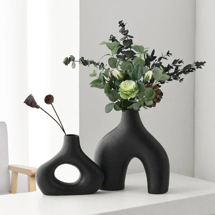 Vaso Decorativo para Sala de Cerâmica 2 Peças