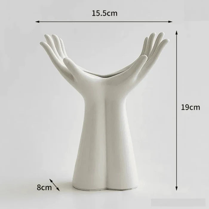 Vaso Decorativo para Sala de Cerâmica para Mesa Mão