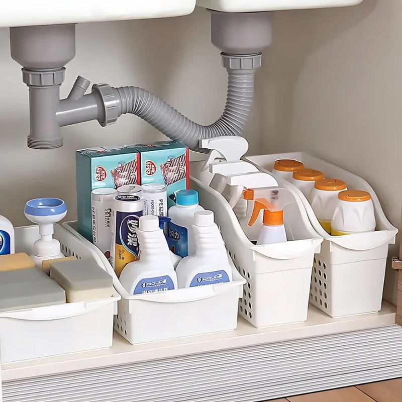 Organizador de Armário Multiuso para Cozinha e Lavanderia